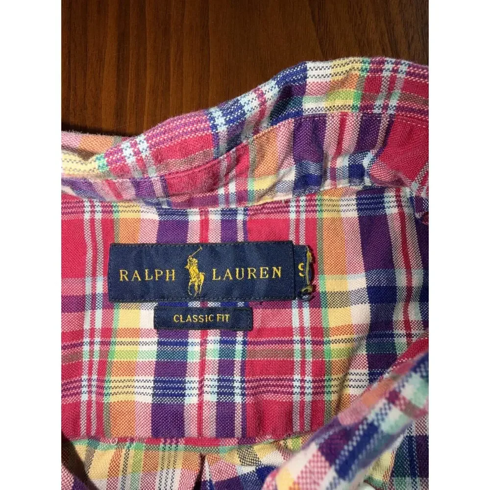 Polo Ralph Lauren Men's Classic Fit Pink Plaid Button-Down Shirt - Size S